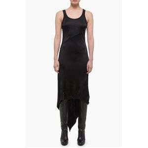 NWT Helmut Lang High-Low Midi Black Sleeveless Dress Size Large